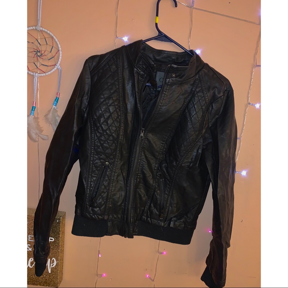 Black leather jacket